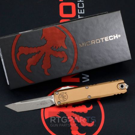 Picture of MICROTECH UTX-85 GEN IV OTF AUTOMATIC KNIFE, TAN, 3.125" M390 T/E TANTO, APOCALYPTIC, 12334-10APTA