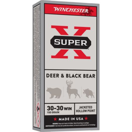 Winchester Super-X, 30-30, 150 Grain, Jacketed Hollow Point, 20 Round Box, 150gr, 20rd, 020892222458, AMMO-X3030DS, RTG Parts
