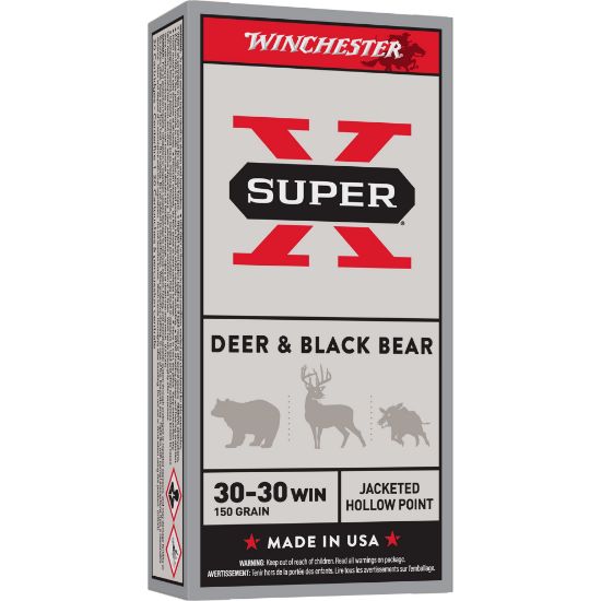 Winchester Super-X, 30-30, 150 Grain, Jacketed Hollow Point, 20 Round Box, 150gr, 20rd, 020892222458, AMMO-X3030DS, RTG Parts