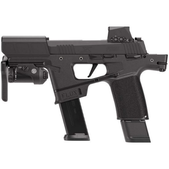 Sig Sauer, P365 Flux Sentry Kit, 9mm, Rapid Deploying Stabilizing Brace, Romeo-X Red Dot, Holster and Four Magazines 3x17rd & 1x25rd, 798681726233, FFL-SIG-365FLUX-9-BXR3-RXSL-TACKIT, RTG Parts