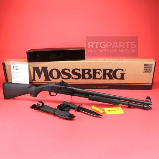 Mossberg, 590A1, Pump Action Shotgun, Heavy Walled 20" Ported Barrel With Bayonet Lug, Heat Shield, 3" Chamber, AccuChoke, Black Finish, Synthetic Stock, Ghost-Ring Sights, 9rd Magazine, Includes Bayonet, 015813507714, FFL-MOSSBERG-50771, RTG Parts
