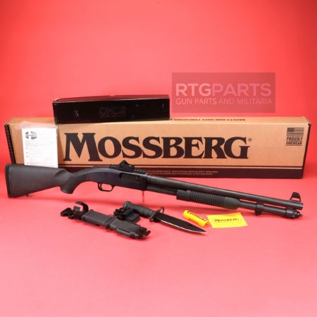 Mossberg, 590A1, Pump Action Shotgun, Heavy Walled 20" Ported Barrel With Bayonet Lug, Heat Shield, 3" Chamber, AccuChoke, Black Finish, Synthetic Stock, Ghost-Ring Sights, 9rd Magazine, Includes Bayonet, 015813507714, FFL-MOSSBERG-50771, RTG Parts
