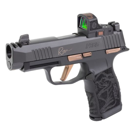 Sig Sauer, P365XL ROSE, Sub-compact, 9MM, 3.1" Barrel, Nitron Finish, Black, Rose Gold Accents, ROMEO-RS Sight, X-RAY3 Day/Night Sights, Polymer Grips, Manual Safety, 12 Rounds, 2 Magazines, 798681729982, FFL-SIG-365XL-9-ROSE-MS-RS, RTG Parts