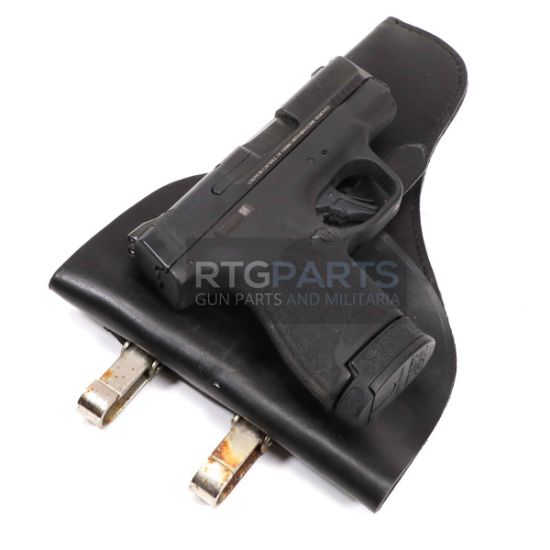 Picture of ITALIAN BLACK LEATHER HOLSTER W/ BELT CLIPS