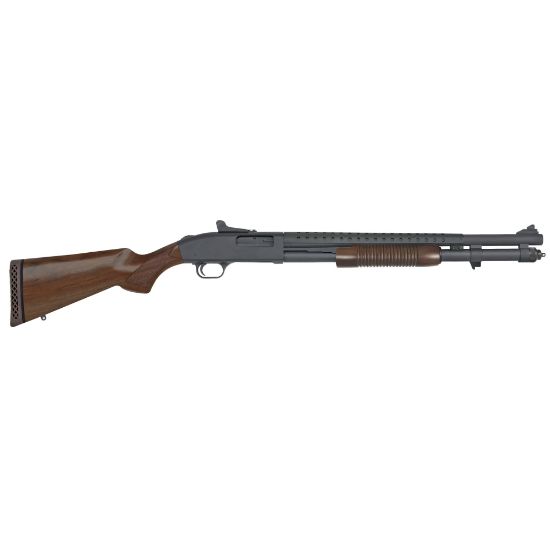 Mossberg, 590A1, Retrograde, Pump, 12 Gauge 3", 20", Blue, Wood, Right Hand, Heavy Barrel, 3", Cylinder, 8 Rounds, Ghost Ring Sight, 015813516655, FFL-MOSSBERG-51665, RTG Parts