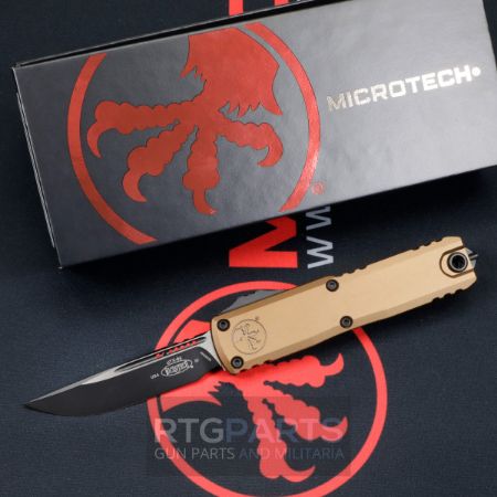 Picture of MICROTECH UTX-85 GEN IV OTF AUTOMATIC KNIFE, TAN 3.125" M390 S/E, TACTICAL BLACK, 12314-1TA