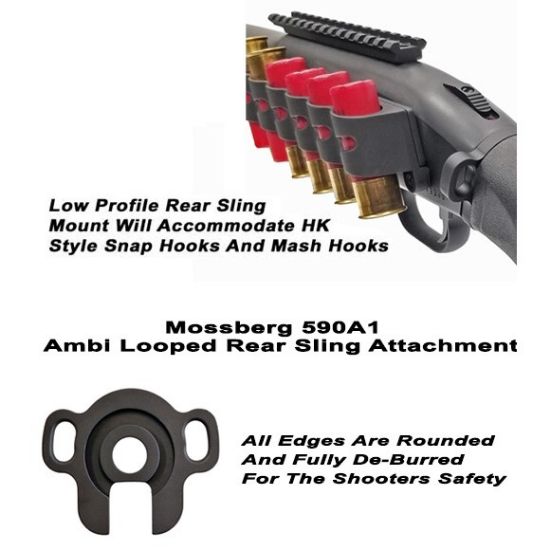GG&G MOSSBERG 590A1 DOUBLE LOOPED REAR SLING ATTACHMENT, Shotgun Parts, 813157021992, GGG-2978, RTG Parts