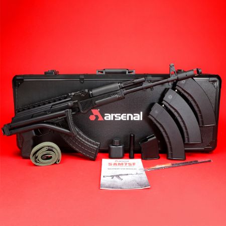 Arsenal, Inc., SAM7SF-86, AK, 762X39, 16.3" Hammer Forged Barrel, Milled Receiver, Matte Finish, Black, Side Folding Stock, Black Furniture, Adjustable Iron Sights, 10rd & 30rd Magazines, Includes Cleaning Kit, Oil Bottle, Sling, Arsenal Custom Hard Case, 810054133407, FFL-ARSENAL-SAM7SF-86, RTG Parts