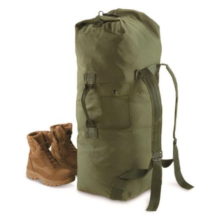 USGI OD DOUBLE STRAP DUFFLE BAG, TOP LOADING, OD Green, Grey, BIN-USGI-DUFFLE, RTG Parts