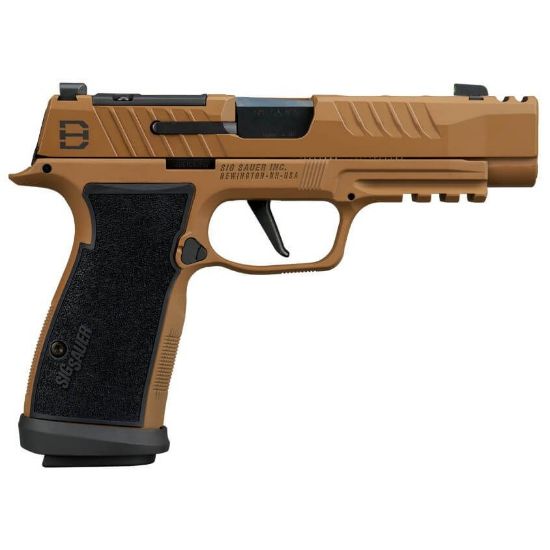 Sig Sauer, P365 AXG DH3, Striker Fired, Aluminum Frame Pistol, 9MM, 3.7" Barrel, Cerakote Finish, Coyote, AXG Modular Grip, X-RAY3 Day/Night Sights, Optic Ready with SIG-LOC Compact Footprint, Slide Integrated Expansion Chamber, (2)-21 Round and (1)-17 Round Magazine, 798681737253, FFL-SIG-365AXGF-9-DH3, RTG Parts