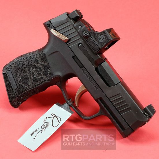 Sig Sauer, P365 ROSE, Sub-compact, 380 ACP, 3.1" Barrel, Nitron Finish, Black, Rose Gold Accents, ROMEO-RS Sight, X-RAY3 Day/Night Suppressor Height Sights, Polymer Grips, Manual Safety, 10 Rounds, 2 Magazines, 798681729975, FFL-SIG-365-380-ROSE-MS-RS, RTG Parts