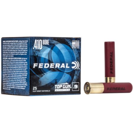 Federal Top Gun 410 Gauge 2.5", #8, 1/2 oz, 25 Round Box, 25rd Box, 604544646610, AMMO-TGS412148, RTG Parts