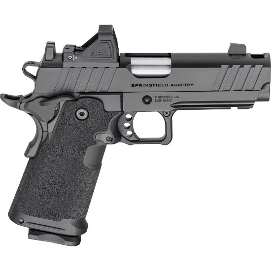 Springfield, 1911 DS Prodigy Comp, 9MM, 4.25" Forged Stainless Steel Bull Barrel, Forged Carbon Steel Frame, Cerakote Finish, Black, Polymer Grips, Tritium Front and Black Serrated Rear Sights, GEAR-PAC, Integral Compensator, Viridian Green Dot, 4 Magazines, (1)-20 Round Magazine and (3)-17 Round Magazine, Includes Range Bag, 706397999889, FFL-SPRINGFIELD-PH9117AOS-COMP-PAC, RTG Parts