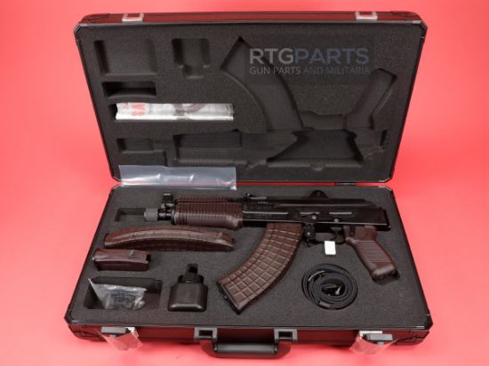 Arsenal, Inc., SAM7K-56P, Semi-automatic Pistol, AK, 762X39, 8.5" Hammer Forged Barrel, Milled Receiver, Matte Finish, Black, 1913/Picatinny Ready Brace Adapter, Plum Furniture, FIME Group FM-922EUS Enhanced 2-Stage Trigger, Adjustable Iron Sights, 10rd & Two 30rd Magazines, Includes Cleaning Kit, Oil Bottle, Sling, Arsenal Custom Hard Case, 810054133353, FFL-ARSENAL-SAM7K-56P, RTG Parts