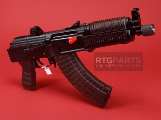 Arsenal, Inc., SAM7K-56P, Semi-automatic Pistol, AK, 762X39, 8.5" Hammer Forged Barrel, Milled Receiver, Matte Finish, Black, 1913/Picatinny Ready Brace Adapter, Plum Furniture, FIME Group FM-922EUS Enhanced 2-Stage Trigger, Adjustable Iron Sights, 10rd & Two 30rd Magazines, Includes Cleaning Kit, Oil Bottle, Sling, Arsenal Custom Hard Case, 810054133353, FFL-ARSENAL-SAM7K-56P, RTG Parts
