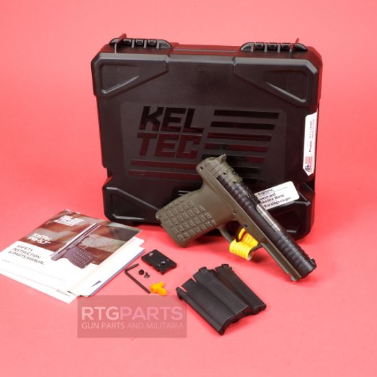 Kel-Tec, PR57 Green, Striker Fired, Semi-automatic, Polymer Frame Pistol, Compact, 5.7X28MM, 4.6" Barrel, Matte Finish, ODG, Optics Ready, 3 Dot Sights, 20 Rounds, (2) 10 Round Stripper Clips, Includes Optic Plate, 640832010237, FFL-KELTEC-PR57GRN, RTG Parts