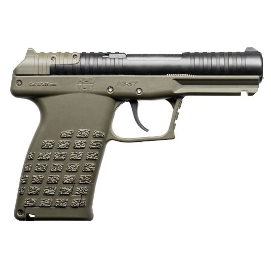 Kel-Tec, PR57 Green, Striker Fired, Semi-automatic, Polymer Frame Pistol, Compact, 5.7X28MM, 4.6" Barrel, Matte Finish, ODG, Optics Ready, 3 Dot Sights, 20 Rounds, (2) 10 Round Stripper Clips, Includes Optic Plate, 640832010237, FFL-KELTEC-PR57GRN, RTG Parts
