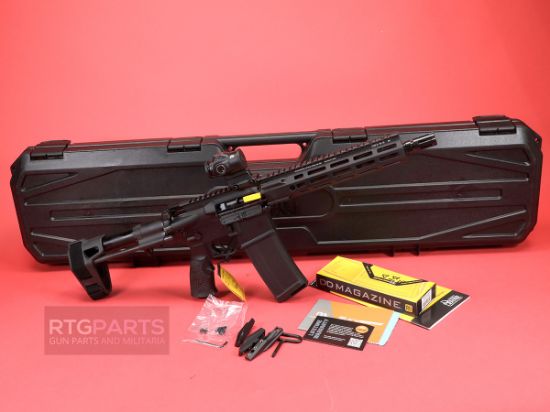 Daniel Defense, DDM4, Semi-automatic, AR Pistol, 5.56 NATO, 10.3" Cold Hammer Forged Barrel, Threaded 1/2X28, Anodized Finish, Black, Daniel Defense Pistol Grip, Maxim PDW Brace, DD4 Flat Front 9.5" Rail, 30 Rounds, Includes Primary Optics Cyclops Gen 2 Reticle, 818773025294, FFL-DD-SB-19, RTG Parts