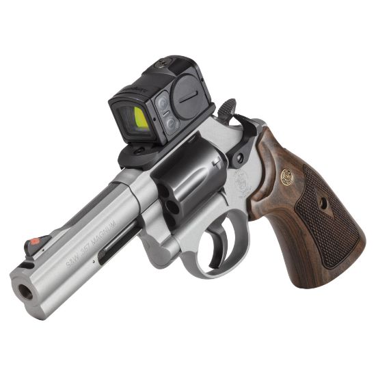 Smith & Wesson, 686 Plus, Spec Series R, Revolver, No Internal Lock, 357 Magnum/38 Special +P, 4.13" Ported Barrel, Cerakote Finish, Titanium, Aimpoint ACRO P-2 Optic, Checkered Wood Grips, Extended Cylinder Release, 7 Rounds, Includes Savior Pistol Case, Spec Series R Knife, Spec Series R Coin, Spec Series Patch and (10) Moon Clips, S&W, 022188904550, FFL-SW-14635, RTG Parts