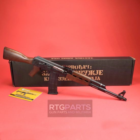 	Zastava, M90, Semi-automatic Rifle, 5.56 NATO, 18.25" Barrel, Chrome Lined, Matte Finish, Black, Walnut Stock Set, 30rd, 685757098588, FFL-ZASTAVA-ZR90556WM, RTG Parts