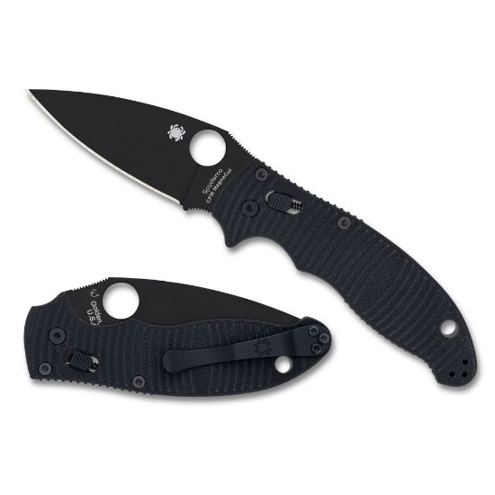 Spyderco, Manix 2 Salt, Folding Knife, 3.37" Drop Point Blade, 8" Overall Length, CPM MagnaCut Blade Steel, Plain Edge, DLC Finish, Black, G-10 Black Handle, Ball Bearing Lock, 716104018703, GER-C101GMCBKP2, RTG Parts