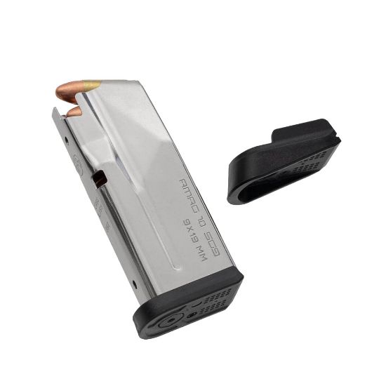 Magpul Industries, Magazine, AMAG 10 SG9, 9MM, 10 Rounds, Fits Sig P365, Stainless Steel Finish, Silver, 840815150404, MP-MAG1489-SST,  RTG Parts