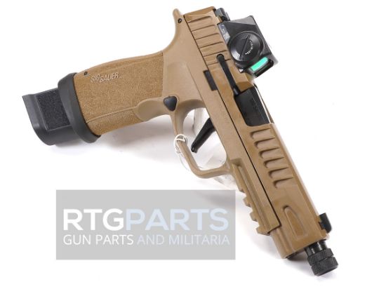 Sig Sauer, P365 FUSE TACOPS, Striker Fired, Semi-automatic, Compact, 9MM, 5.1" Threaded Barrel, 1/2X28 Thread Pitch, Cerakote Finish, Coyote, ROMEO-X SIG-LOC Red Dot, X-RAY3 Day/Night Sights, 4 Magazines, 21 Rounds