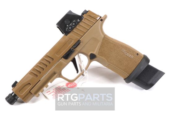  Sig Sauer, P365 FUSE TACOPS, Striker Fired, Semi-automatic, Compact, 9MM, 5.1" Threaded Barrel, 1/2X28 Thread Pitch, Cerakote Finish, Coyote, ROMEO-X SIG-LOC Red Dot, X-RAY3 Day/Night Sights, 4 Magazines, 21 Rounds