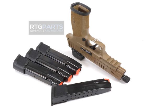  Sig Sauer, P365 FUSE TACOPS, Striker Fired, Semi-automatic, Compact, 9MM, 5.1" Threaded Barrel, 1/2X28 Thread Pitch, Cerakote Finish, Coyote, ROMEO-X SIG-LOC Red Dot, X-RAY3 Day/Night Sights, 4 Magazines, 21 Rounds