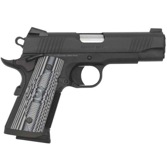 Colt's Manufacturing, Combat Unit CCO, 1911, Semi-automatic, Metal Frame Pistol, 45ACP, 4.25" Barrel, Matte Finish, Steel Construction, G10, Adjustable Sights, 8 Rounds, 1 Magazine, CCU, 098289111968, FFL-COLT-O9842CCU, RTG Parts