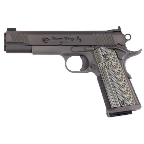 Colt's Manufacturing, Custom Carry Limited,  Government, Semi-automatic, 1911, Full Size, 45 ACP, 5", Stainless/Smoke DLC, 8 Rounds, 1 Magazine, National Match, Thumb Safety, Stainless Steel, Matte, 098289113320, FFL-COLT-O1080CS, RTG Parts
