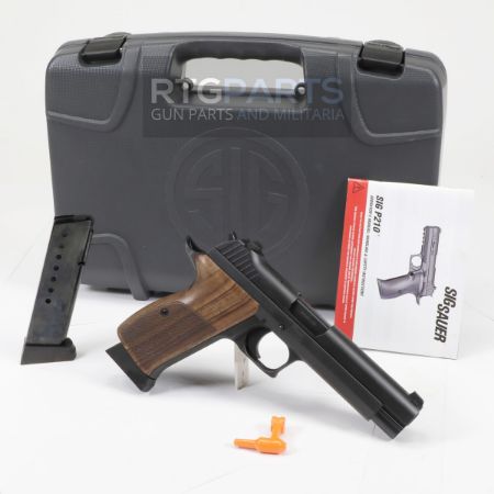 Sig Sauer, P210 Standard Target, Semi-automatic, Single Action Only, Metal Frame Pistol, Full Size, 9MM, 5" Barrel, 2 8rd Magazines, Like New Condition, 210A-9-B, FFL-SIG-P210-STANDARD-TARGET, RTG Parts