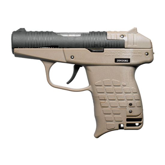 Kel-Tec, PR-3AT Tan 13rd, Striker Fired, Semi-automatic, Polymer Frame Pistol, Sub-Compact, 380ACP, 2.85" Barrel, Matte Finish, Tan with Black Slide, 13 Rounds, (2)-7 Round Stripper Clips, 640832011487, FFL-KELTEC-PR3ATTAN, RTG Parts