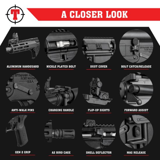 Tippmann Arms Company, M4-22, Micro Elite BUG OUT Pistol, Semi-Automatic Pistol, AR, 22 LR, 7" Threaded Barrel, 1/2X28 Thread Pitch, Aluminum MLOK Handguard, Matte Finish, Black, Folding T5 Pistol Brace, Front/Rear Flip Sights, 25rd Magazine,  857253008433, FFL-TIPPMANN-A101124, RTG Parts
