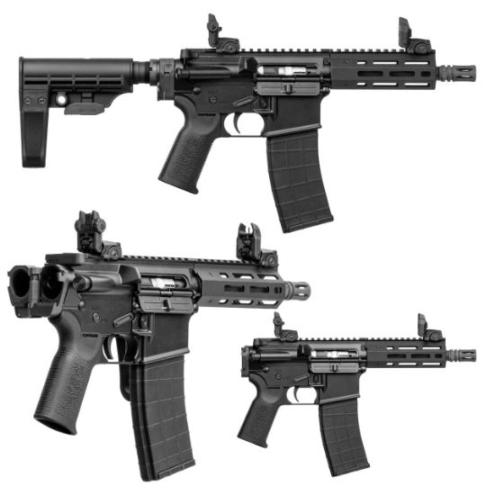 Tippmann Arms Company, M4-22, Micro Elite BUG OUT Pistol, Semi-Automatic Pistol, AR, 22 LR, 7" Threaded Barrel, 1/2X28 Thread Pitch, Aluminum MLOK Handguard, Matte Finish, Black, Folding T5 Pistol Brace, Front/Rear Flip Sights, 25rd Magazine,  857253008433, FFL-TIPPMANN-A101124, RTG Parts
