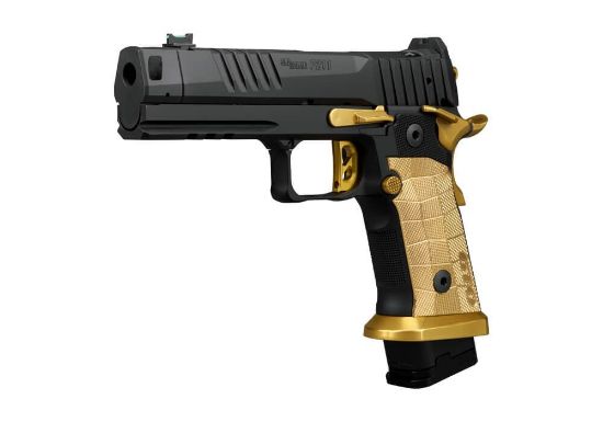 Sig Sauer, P211, Semi-automatic, Single Action Only, Metal Frame Pistol, Full Size, 9MM, 4.4" Bull Barrel, MACH3D Compensator, Nitron Finish, Black, Sig-Loc Pro Footprint Optics Ready Slide, Fiber Optic Sights, Brass LOK Grip Panels, High Polish Titanium Nitride Controls, 3 Magazines, (2)-21 Round & (1)-23 Round, 798681740079, FFL-SIG-211F-9-GTO-SC, RTG Parts