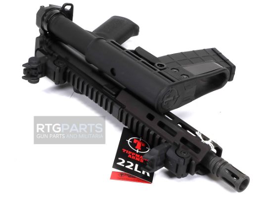 Tippmann Arms Company, M4-22, Micro Elite BUG OUT Pistol, Semi-Automatic Pistol, AR, 22 LR, 7" Threaded Barrel, 1/2X28 Thread Pitch, Aluminum MLOK Handguard, Matte Finish, Black, Folding T5 Pistol Brace, Front/Rear Flip Sights, 25rd Magazine, 857253008433, FFL-TIPPMANN-A101124, RTG Parts