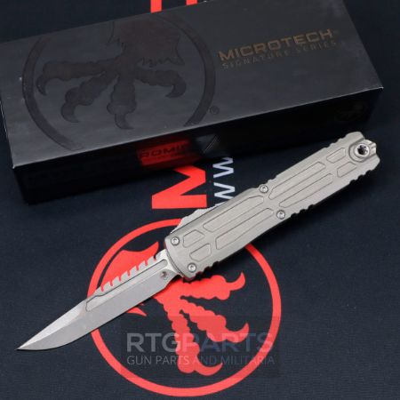 Picture of MICROTECH ULTRATECH EX ZBP OTF AUTO KNIFE, NATURAL CLEAR, 3.5" M390 INTERCEPTOR, APOCALYPTIC, 1117EX-10APNCS