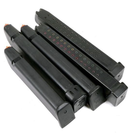 Picture of FIVE OEM GLOCK 24-33RD 9MM MAGS USED