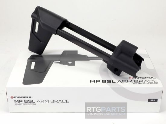 Magpul MP5 Brace, MP BSL Arm Brace, Compatible With HK94 MP5 SP5 Pistols, QD Sling Mount, Black, Not Compatible With HK91/G3/SP89/SP5K/MP5K, 840815132141, MP-MAG1072-BLK, RTG Parts