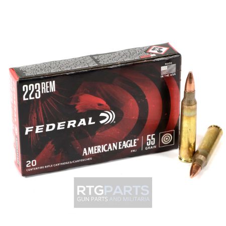 Federal, American Eagle, 223 Remington, 55 Grain, Full Metal Jacket, 20 Round Box, 55gr, 20rd, 029465084820, AMMO-AE223, RTG Parts