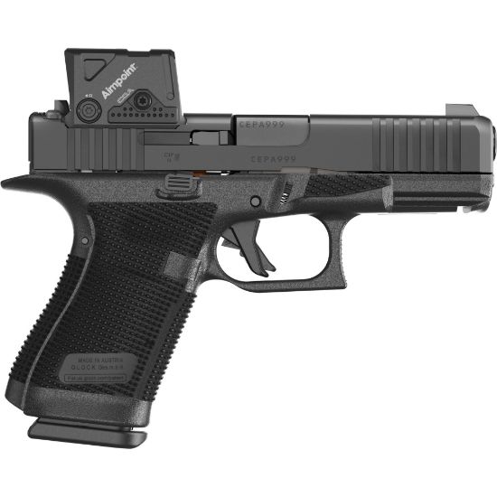 GLOCK 19 GEN 6 COA, Compact, 9MM, 15rd, 4.02" Barrel, DLC Finish, Fixed Sights, Aimpoint COA Optic Installed, 15 Rounds, 3 Magazines, 764503068317, FFL-GLOCK-P61950B03DC8A3, RTG Parts