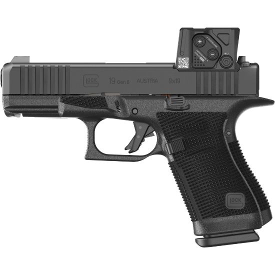 GLOCK 19 GEN 6 COA, Compact, 9MM, 15rd, 4.02" Barrel, DLC Finish, Fixed Sights, Aimpoint COA Optic Installed, 15 Rounds, 3 Magazines, 764503068317, FFL-GLOCK-P61950B03DC8A3, RTG Parts