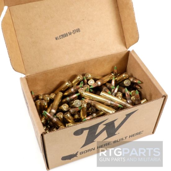 150 Round Case of Winchester LC 5.56 NATO M855 62gr Green Trip, FMJ, 5.56x45mm Remington, Two Hundred Rounds, AR Food, 5.56MM NATO, Lake City, 020892228306, AMMO-WM855150, RTG Parts