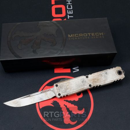 Microtech Ultratech Gen IV, S/E OTF, Automatic Knife, Sand Trooper (3.5 Inch), M390, Single Edge, Made in the USA, 810222580842, MICROTECH-11214-1SAD, RTG Parts