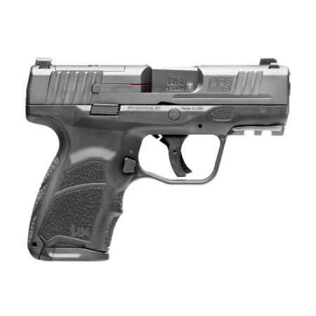 HK CC9 10rd, Heckler & Koch, Semi-automatic, Striker Fired, Polymer Framed Pistol, Sub-Compact, 9MM, 3.32" Barrel, Matte Finish, Black, Front Night Sight, 2 Magazines, 10 Rounds, 642230263291, FFL-HKK-81000551, RTG Parts