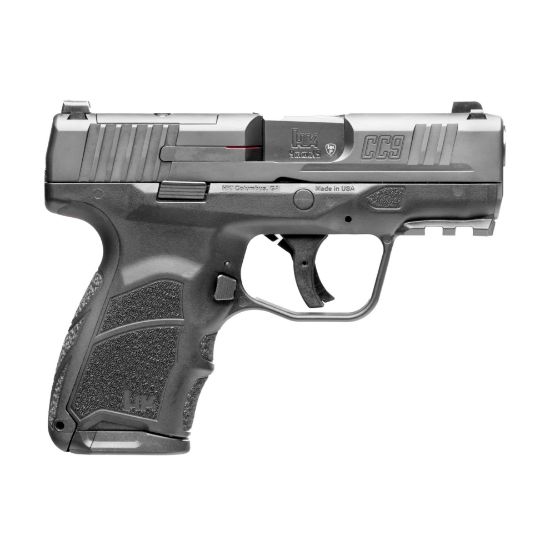 HK CC9 10rd, Heckler & Koch, Semi-automatic, Striker Fired, Polymer Framed Pistol, Sub-Compact, 9MM, 3.32" Barrel, Matte Finish, Black, Front Night Sight, 2 Magazines, 10 Rounds, 642230263291, FFL-HKK-81000551, RTG Parts