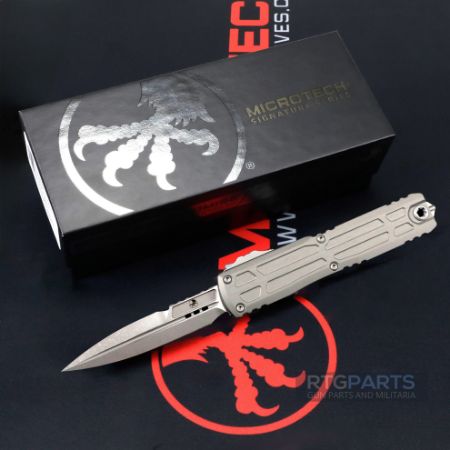 Picture of MICROTECH ULTRATECH EX ZBP OTF AUTO KNIFE, NATURAL CLEAR, 3.5" M390 BAYONET, APOCALYPTIC, 1120EX-10APNCS