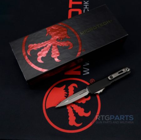 Picture of MICROTECH UTX-70 GEN IV D/E OTF AUTOMATIC KNIFE, BLACK, 2.5" M390 DAGGER, 11474-10