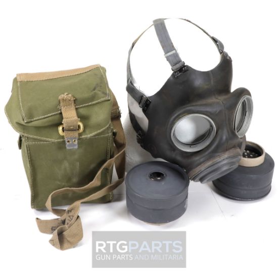 Picture of BRITISH M44 GAS MASK W/ TWO FILTERS AND BAG